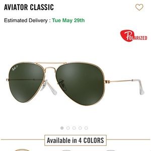 BRAND NEW Raybans Black Aviator Polarized